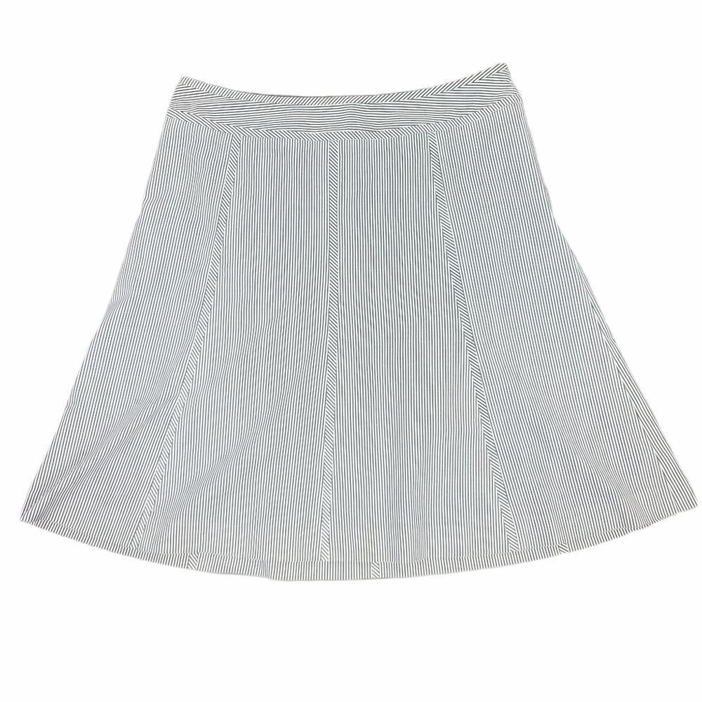 TALBOTS Petites Cotton Pinstripe A-Line Midi Skirt Size 14 Petite